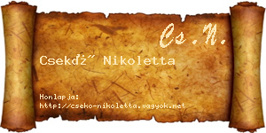 Csekő Nikoletta névjegykártya